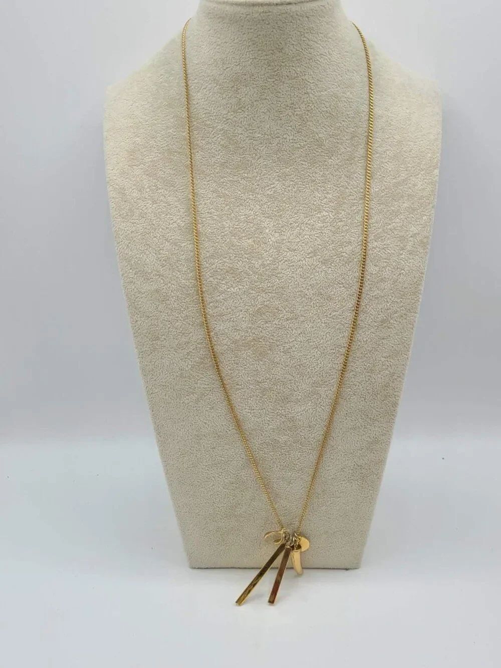 J Crew Gold Tone Charm Necklace Like New - Picture 4 of 11
